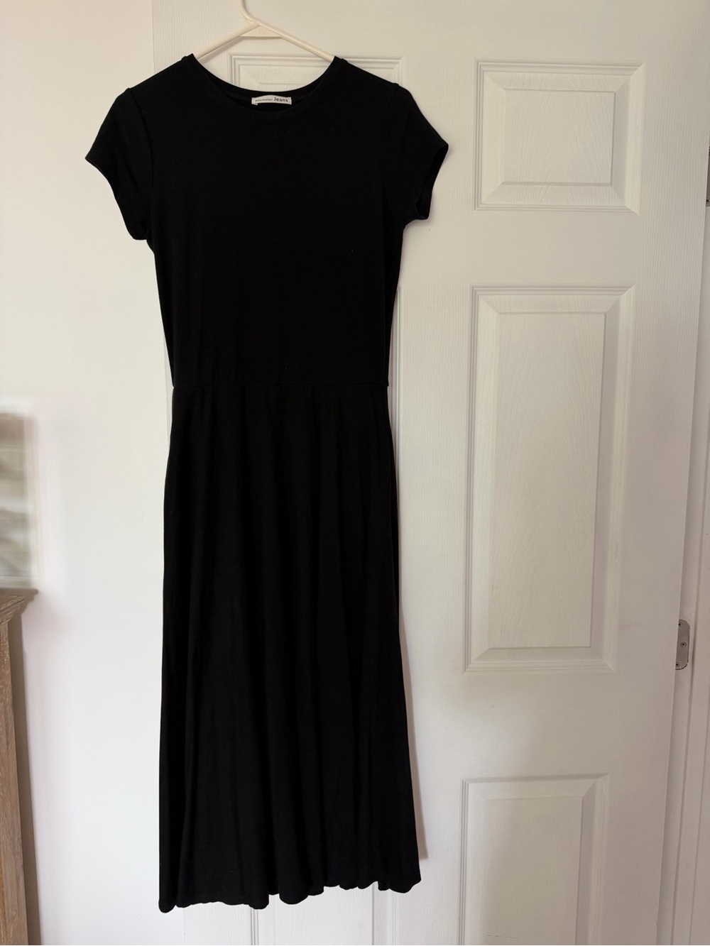 Reformation Black Short-Sleeve Maxi Dress